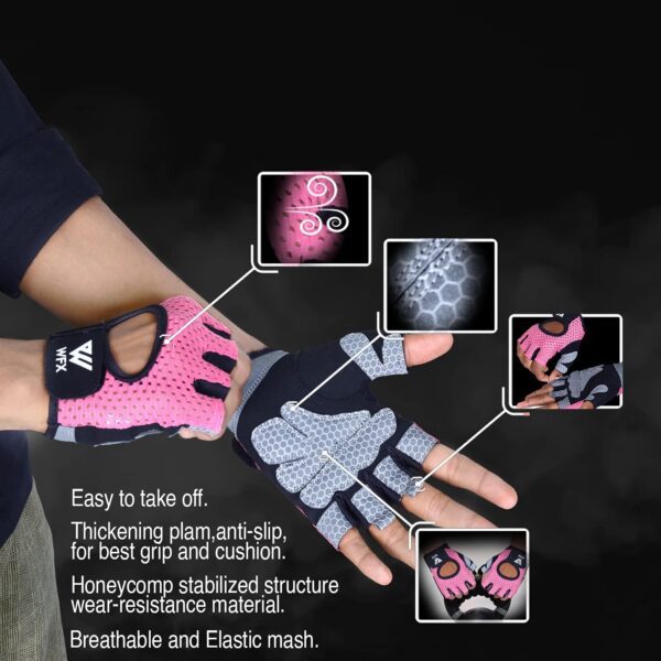 Guantes de Fitness, Guantes de Entrenamiento Transpirables para Hombre y Mujer, Guantes de Levantamiento de Pesas, Culturismo, Gimnasio - Imagen 3