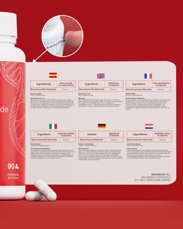 NAD+ Alta Absorción 300mg Nicotinamide Riboside - Imagen 2