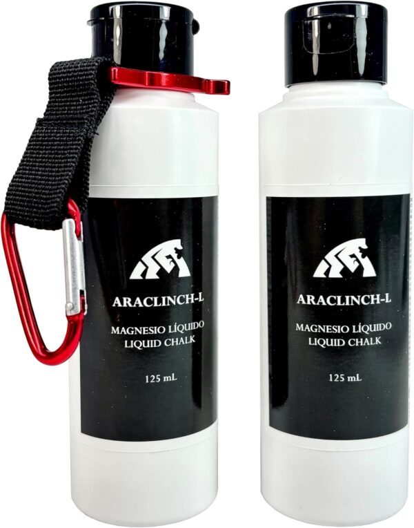 ARACLINCH-L – Magnesio líquido – 125 +125mL – Magnesio Escalada, Crossfit, Gimnasio, Calistenia, Pádel, Pole Dance – Agarre y Cuidado para Manos, con Aloe