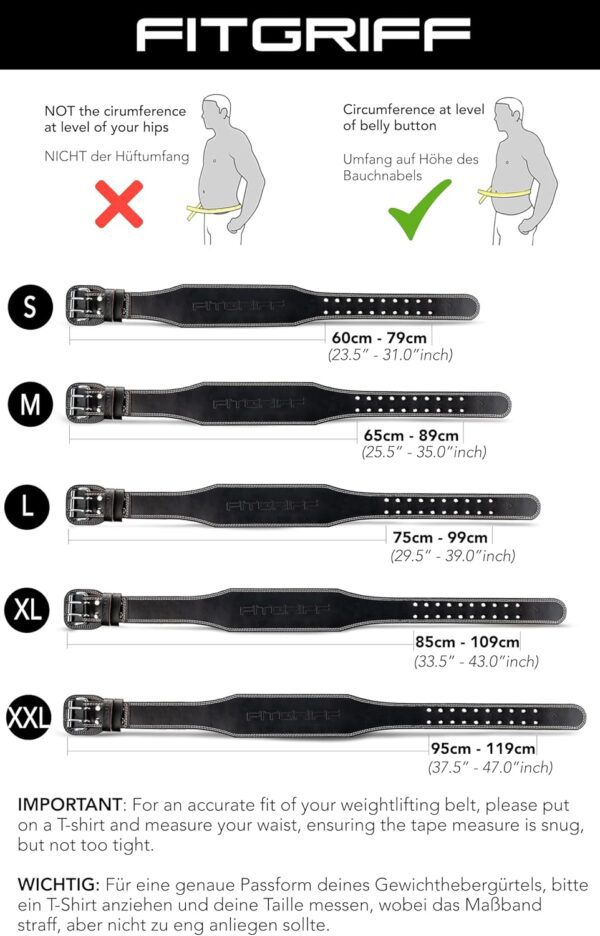 Cinturón Lumbar Gimnasio (100% Cuero) para Hombre y Mujer  Cinturón Gym para Halterofilia, Fitness, Levantamiento de Pesas - Imagen 3