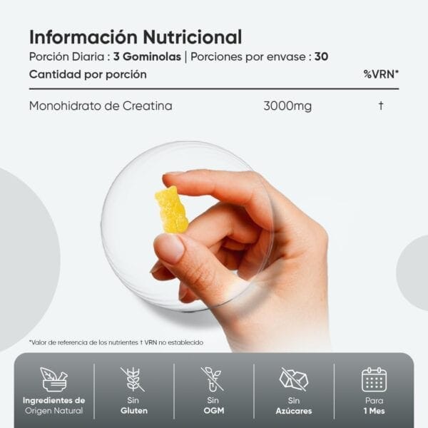 Gominolas de Creatina Monohidratada 3000mg  - Imagen 3