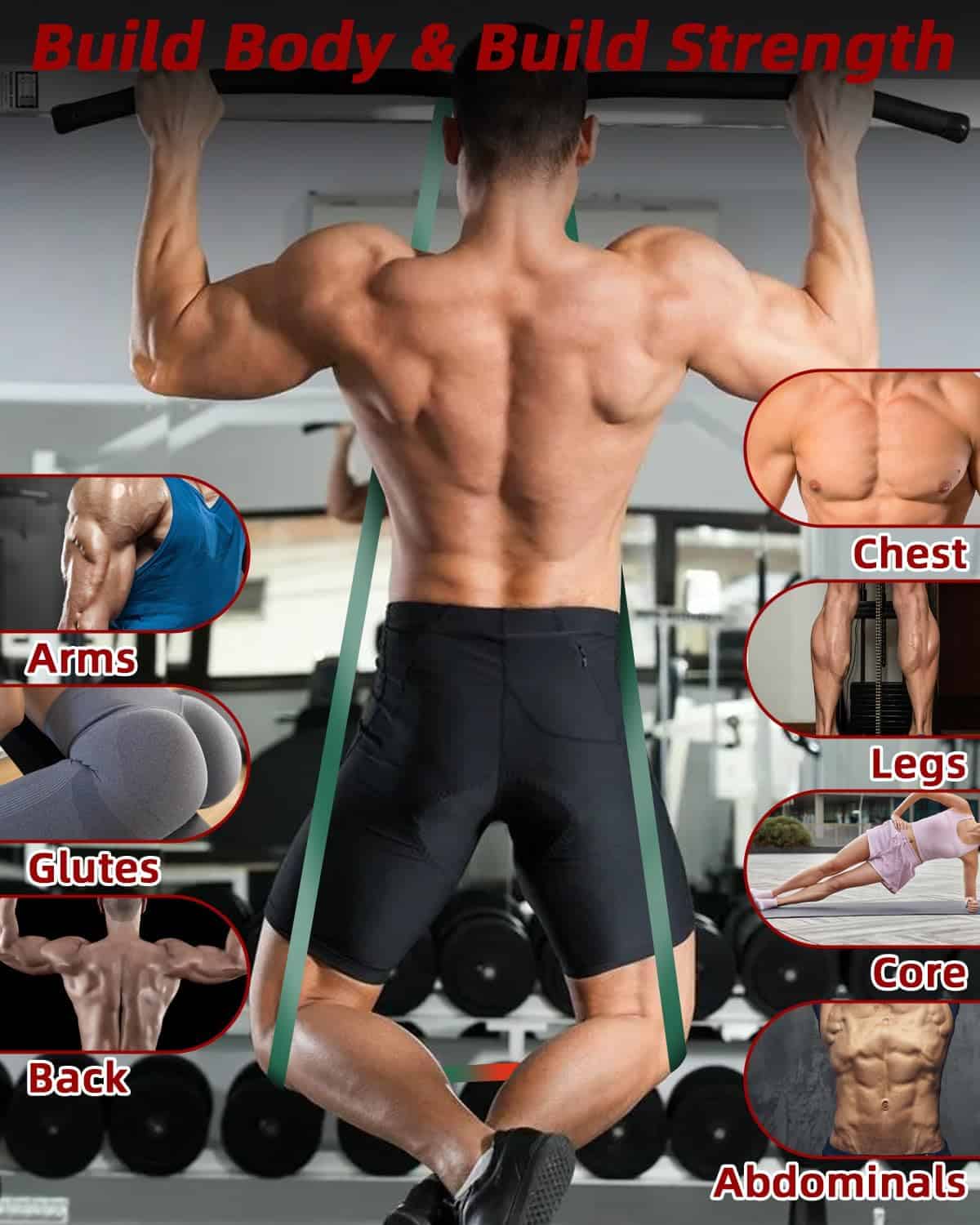 Bandas de Resistencia, con Anclaje para Puerta, asa, Bolsa de Transporte, Bandas de Resistencia para Fitness, Estiramiento, Yoga - Imagen 5