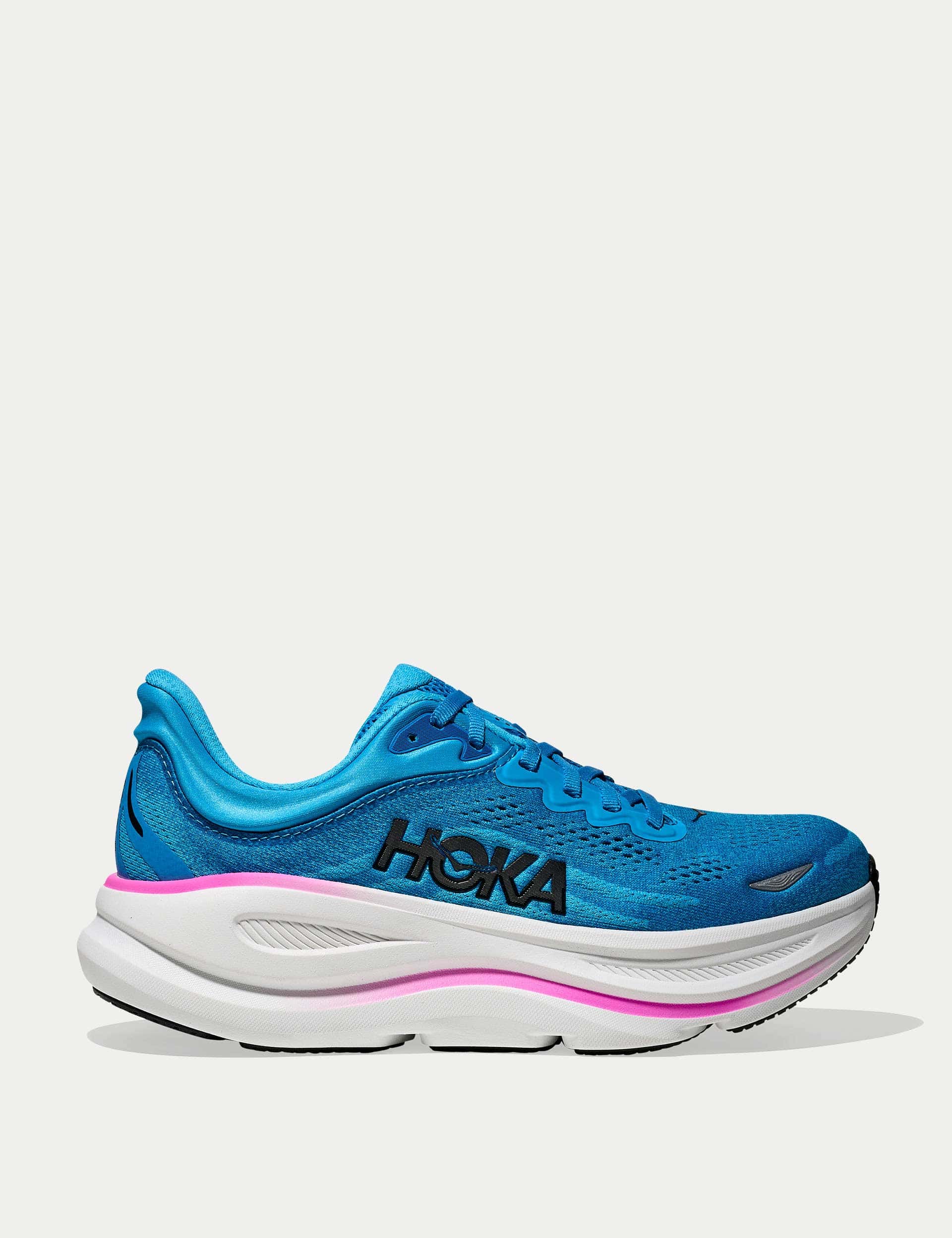 HOKA Bondi 9 – Azul Cielo & Fucsia (Edición Exclusiva One More Up)