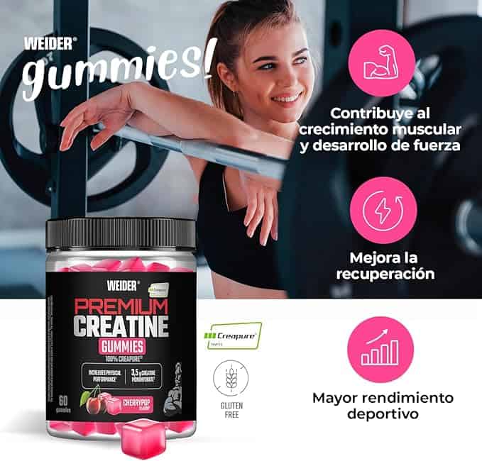 Gominolas funcionales sabor cereza con fórmula Creapure® – 60 unidades - Imagen 4
