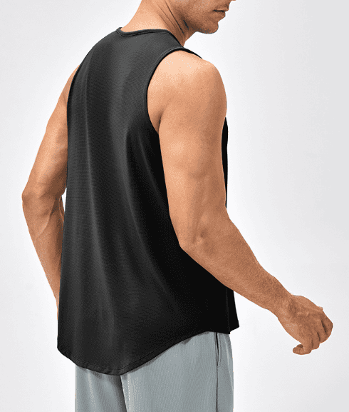 Tank Top Hombre – Camiseta deportiva sin mangas negra - Image 2