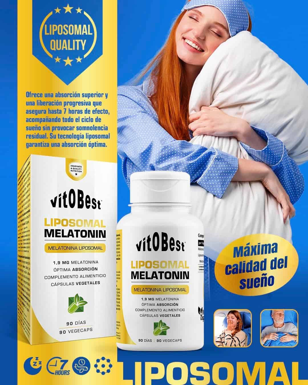 Vitobest – Liposomal Melatonin · 90 VegeCaps - Imagen 2