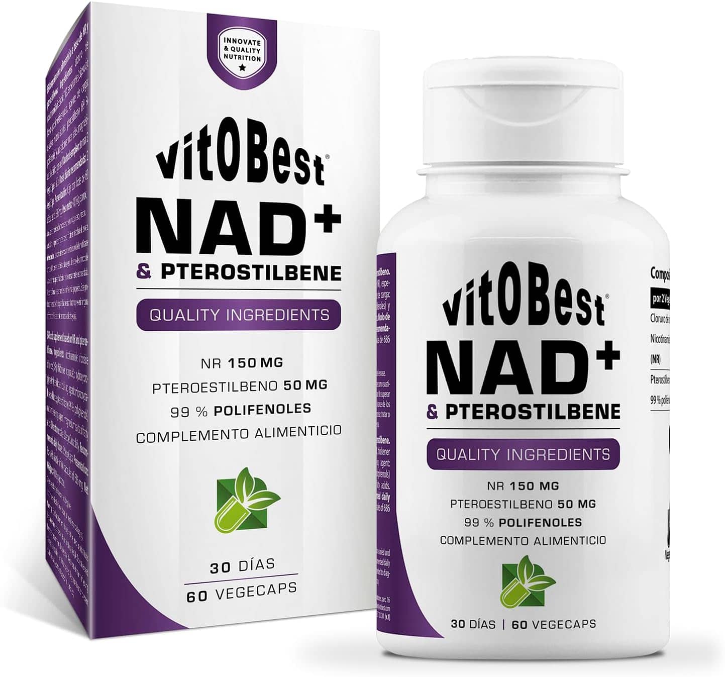 NAD+ & Pterostilbene – 60 VegeCaps (Vitobest)