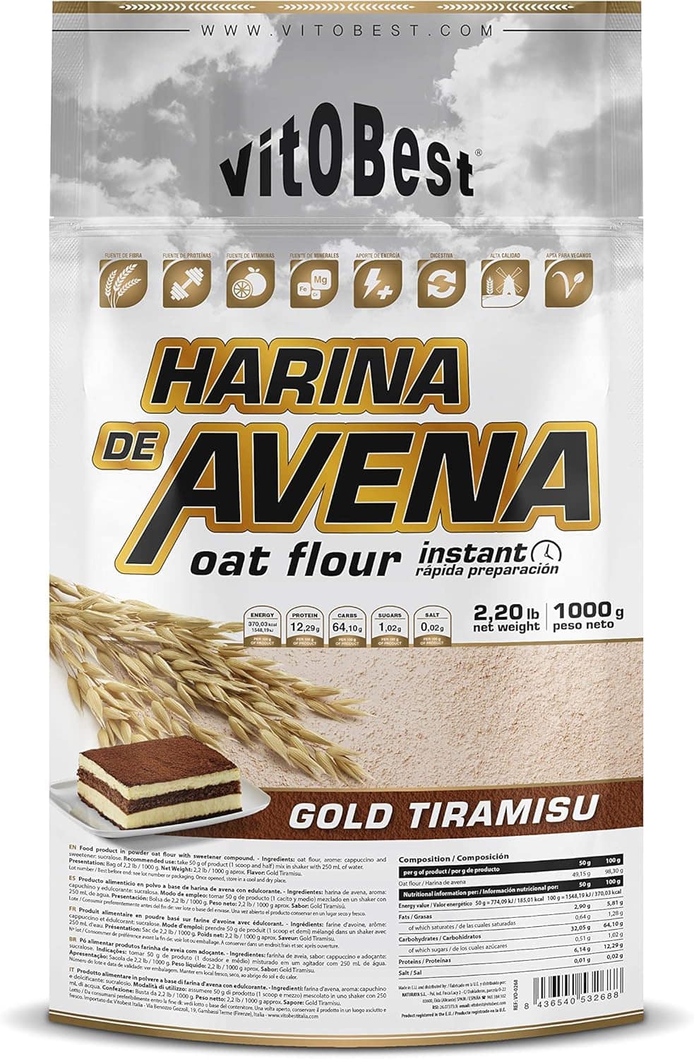 Harina de Avena Sabores Variados Vitobest 1 kg