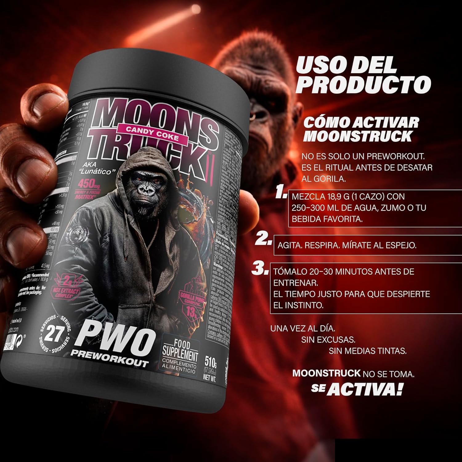 Zoomad Labs Moonstruck II Pre Entreno con Cafeína 510 g - Imagen 2